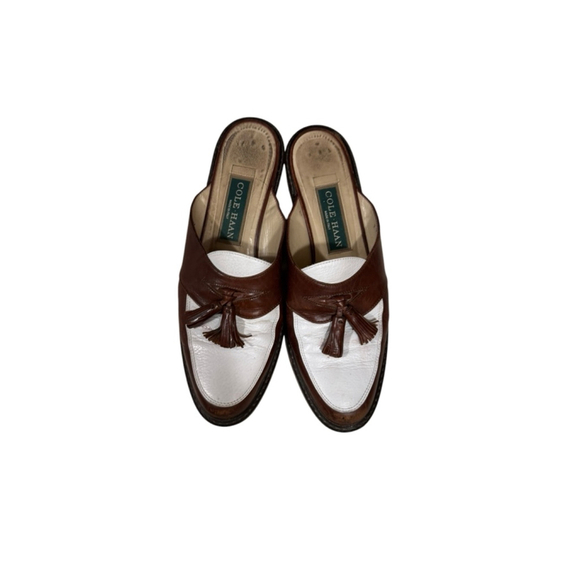 COLE HAAN Women’s BROWN AND WHITE MULE SHOES SIZE 7.5 AA - Picture 2 of 11